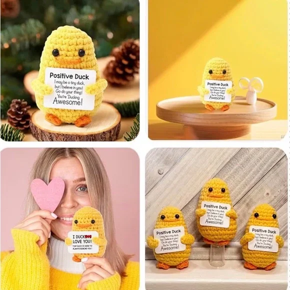 Yellow Crocheted Duck Plush - Picture 4 of 6